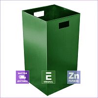 Урна уличная Урбан Квадрат ЗЕЛЕНАЯ, металл ZN, 59х30х30 см